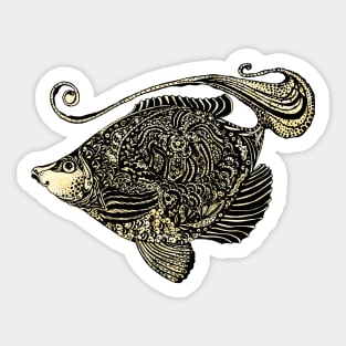 fish ornamental with texture Sticker